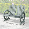 2 Seater Garden Bench w/ Wheel-Shaped Armrests Grey