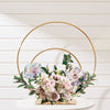 Round Double Hoop Wedding Flower Stand Metal Dual Arch Table Centrepiece Decor