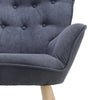 Retro Modern Armchair Wing Back Button Chair Single Sofa Seat Upholstery Linen