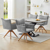 1PC 360° Rotatable Velvet Fabric Dining Chair Swivel Wooden Legs Kitchen Chair