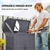 Outdoor Garden Storage Shed Tool Wooden Box w/ Hinged Roof 74x43x88cm, Grey