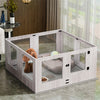 Tempered Glass Dog Playpen Safe Pet Whelping Pen Box with Puppy Protective Rails