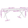 Dining Table in X Frame 200 x 100 x 75.5 Solid Pine Wood Cast C8T8