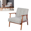 Upholstery Armchair Occasional Accent Tub Chair Single Seat Sofa Walnut Wood Arm