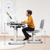 Childrens Desk & Chair Set Height Adjustable Student Study Table W/Lamp-Grey