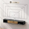Wall Mounted Floating TV Cabinet Unit with Storage Shelves Wood Effect Oak