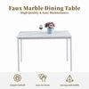 Rectangular White Marble MDF Top Dining Table Metal Legs Dining Room Kitchen