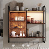Wall Mounted Shelf Floating Storage Cabinet RGB Light Display Shelves Remote