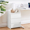 White Bedside Table with 3 Drawers Large Storage Nightstand Table 45x35x60.5cm