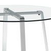 Modern Clear/Black Glass Round Dining Table With Metal Legs Kitchen Furniture