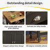 Rolling Kitchen Island Storage Trolley Cabinet with Wood Top, 3 Drawers Black