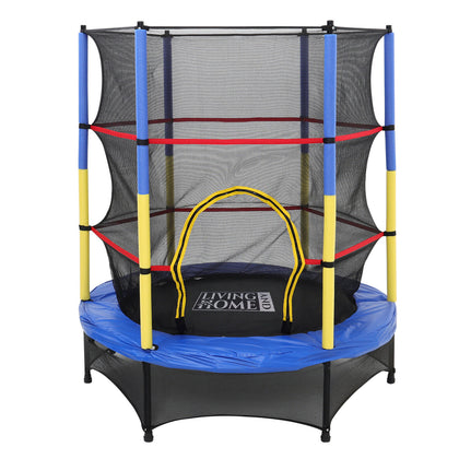 4.5FT Mini Trampoline Enclosure Safety Net Children Kids In/Outdoor Jumping Bed