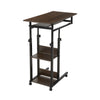 Heights Adjustable Mobile Over Bed Tray Table Laptop Stand Writing Desk w/ Shelf