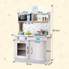 Kids Cooking Pretend Play Toy Kitchen Set with Hooks & Stove-Silver