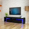 Modern 160cm TV Unit Stand Cabinet High Gloss Doors Sideboard LED Light Black
