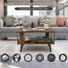 Industrial Coffee Table 2-Tier Wooden Center Table Small Side Table Living Room