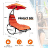 Patio Hammock Lounge Chair with Canopy Rocking Swing Chaise Lounge with Cushion