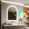 Anti Fog Arch LED Bathroom Mirror Wall Mounted Bluetooth Speaker Digital Display