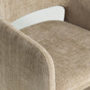 Nevada Dining Chair Beige Mocha Fully Upholstered Block Curved Frame