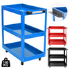 Tool Storage Heavy Duty Garage Trolley Workshop DIY 3 Tier Wheel Cart Shelf UK