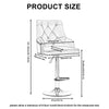2x Velvet Bar Stools Kitchen High Chair Button Tufted Back Breakfast Stools Grey