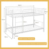 198x98CM Metal Bunk Beds Single over Single Loft Bed Frame w/Ladder & Guardrails