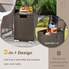 2-in-1 Outdoor Hideaway Propane Gas Tank Cover Patio Rattan Storage Side Table