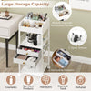 Rolling Vanity Organizer Cosmetics Display Cases Holder with Wheels-White