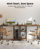 Computer Desk Study Table with 2/4 Tier Bookshelf and Power Outlet Laptop Table