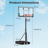COSTWAY Portable Basketball Hoop Outdoor 3-10 FT Height Adjustable