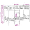 Bunk Bed White 80x200 Solid Wood Pine B6Z1