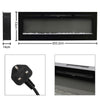 Inset/Wall 80'' Electric Fireplace Crystal/Log Effect 9 LED Flame Heater +Remote