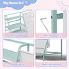Bookshelf Bookcase with Children's Reading Room for 9 Storage Compartme Green
