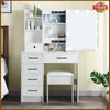 Dressing Table Makeup Desk Vanity Set White Mirror Drawers Stool 10 LED Lights