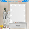 White Vanity Makeup Desk Dressing Table Set With LED Sliding Mirror + Stool Set