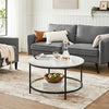 Coffee Table, Living Room Table, Sofa Cocktail Table Faux Marble Round Glass