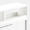 Bathroom Floor Storage Cabinet w/ 2 Sliding Doors Cupboard White 4 Wheels