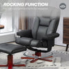 Recliner Chair with Footstool, PU Leather Armchair Leisure Lounge Chair, Black