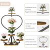 Strong Metal Plant Rack Floor Heart Shape Garden Flower Stand with 5 Pot Holders