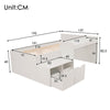 Single Bed 3ft Solid Wood Kids Bed with Desk and Drawers Bed Frame with Storage