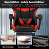Massage Gaming Chair Leather Racing Office Executive Recliner with Leg Rest Red