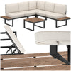 Garden Furniture Set Outdoor Corner Sofa Coffee Table Side Shelves Cushions