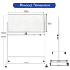 Double-Sided Magnetic Mobile Whiteboard Adjustable Mobile Rolling Erase Board