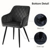 Set of 2 Armchairs Dining Chairs with Arms Velvet PU Faux Leather Chairs Kitchen