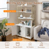 Indoor Tall Pet House Corner Shelf Cat Litter Box Enclosure-White