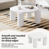 White Round Coffee Table Wooden Painted Coffee Table with 4 Legs for Living Room