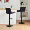 4Pcs Breakfast Bar Stool Velvet Padded Swivel Gas Lift Bar Chair With Metal Base