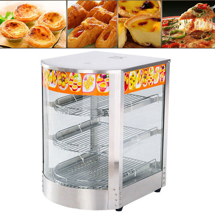 800W Commercial Case Countertop Pizza Hot Food Warmer Heated Display Case