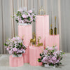 Folding Round Paper Cake Flowers Display Stand Plinth Cylinder Pedestal Wedding