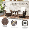 3 Pcs Patio Rattan Bistro Set 360° Swivel Outdoor Rocking Chairs-White